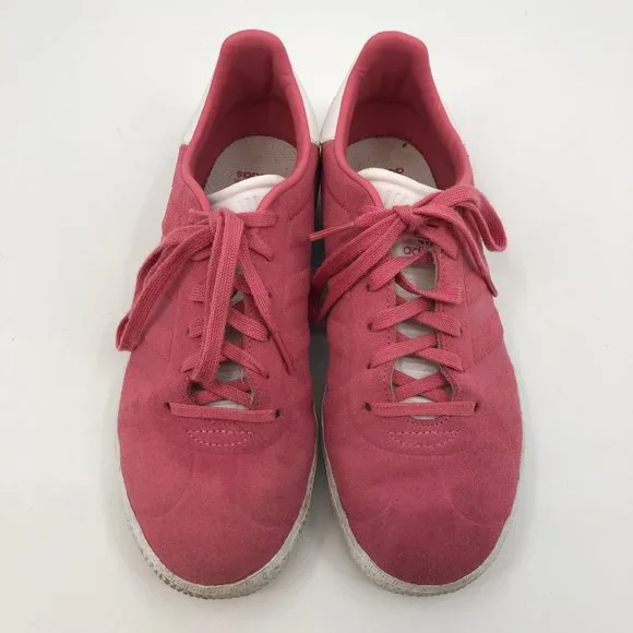 Adidas Kids Athletic Shoes in Pink/White, Size 4.5, Suede, Lightly Flawed - Picture 5 of 7